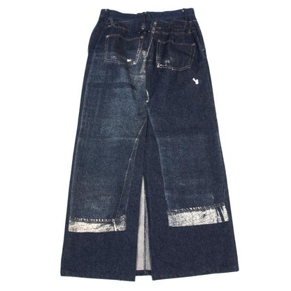 JPG by GAULTIER Jeans Print Denim Skirt Indigo Size 42