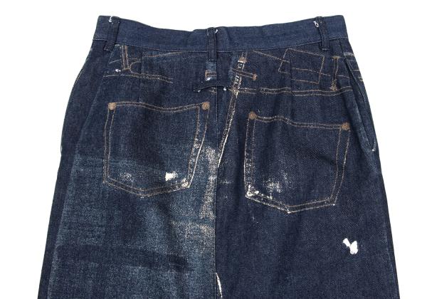 JPG by GAULTIER Jeans Print Denim Skirt Indigo Size 42
