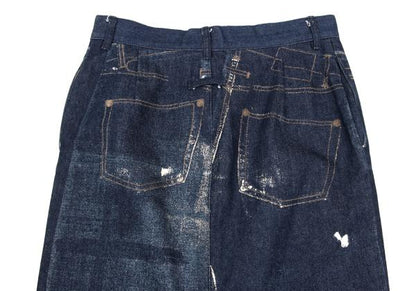 JPG by GAULTIER Jeans Print Denim Skirt Indigo Size 42