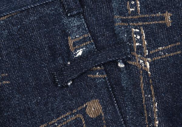 JPG by GAULTIER Jeans Print Denim Skirt Indigo Size 42