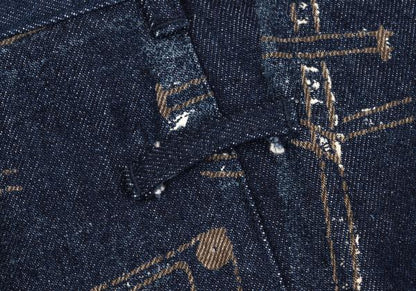 JPG by GAULTIER Jeans Print Denim Skirt Indigo Size 42