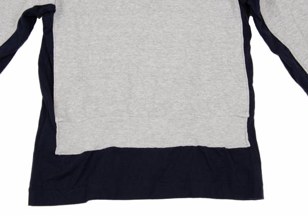 COMME des GARCONS Layered Design Sweatshirt Gray/Navy Size M