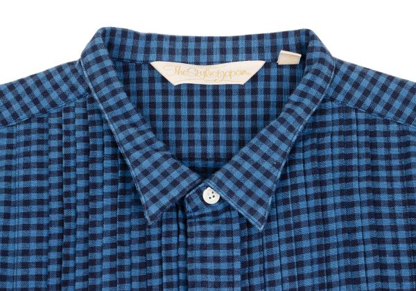 THE STYLIST JAPAN Blue Block Check Cotton Shirt Size XS
