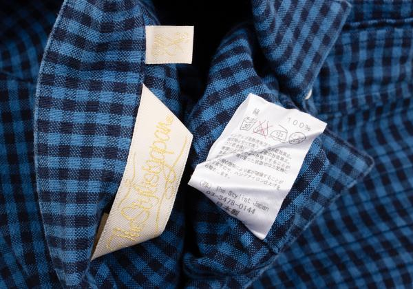 THE STYLIST JAPAN Blue Block Check Cotton Shirt Size XS