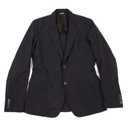 CDG Homme Deux Garment Dyed Poly Stripe Jacket Navy Size XS