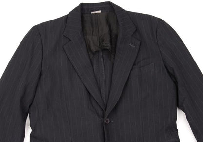 CDG Homme Deux Garment Dyed Poly Stripe Jacket Navy Size XS