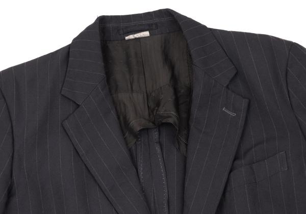 CDG Homme Deux Garment Dyed Poly Stripe Jacket Navy Size XS