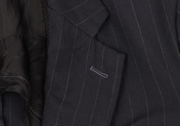 CDG Homme Deux Garment Dyed Poly Stripe Jacket Navy Size XS