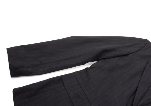 CDG Homme Deux Garment Dyed Poly Stripe Jacket Navy Size XS