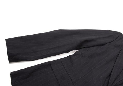 CDG Homme Deux Garment Dyed Poly Stripe Jacket Navy Size XS