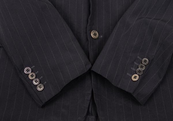 CDG Homme Deux Garment Dyed Poly Stripe Jacket Navy Size XS