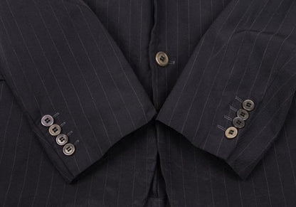 CDG Homme Deux Garment Dyed Poly Stripe Jacket Navy Size XS