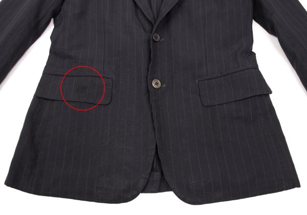 CDG Homme Deux Garment Dyed Poly Stripe Jacket Navy Size XS
