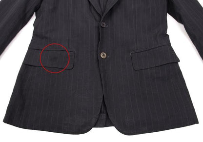 CDG Homme Deux Garment Dyed Poly Stripe Jacket Navy Size XS