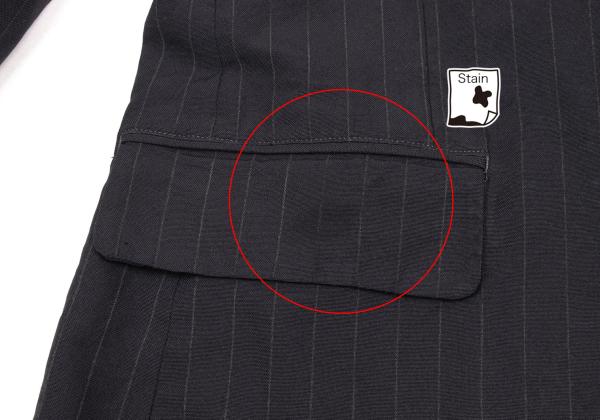 CDG Homme Deux Garment Dyed Poly Stripe Jacket Navy Size XS