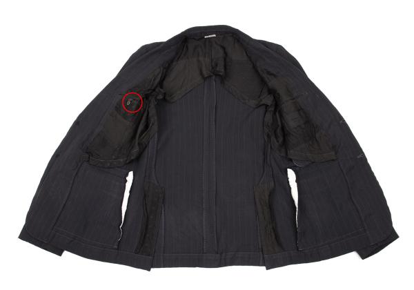 CDG Homme Deux Garment Dyed Poly Stripe Jacket Navy Size XS