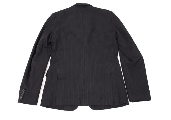 CDG Homme Deux Garment Dyed Poly Stripe Jacket Navy Size XS