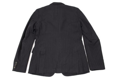 CDG Homme Deux Garment Dyed Poly Stripe Jacket Navy Size XS