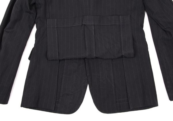 CDG Homme Deux Garment Dyed Poly Stripe Jacket Navy Size XS