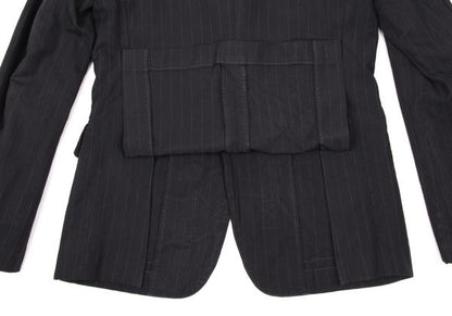 CDG Homme Deux Garment Dyed Poly Stripe Jacket Navy Size XS