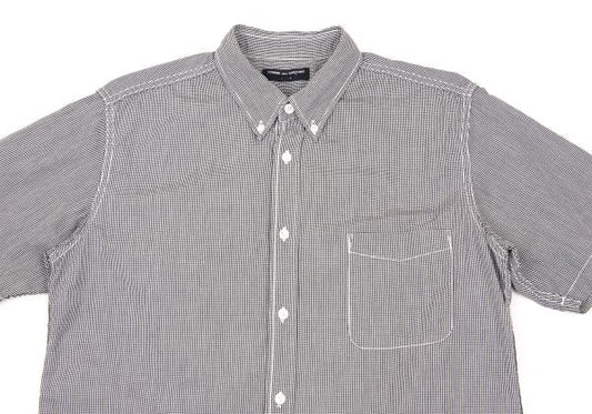 COMME des GARCONS HOMME Pin Check Short B/D Shirt Size S