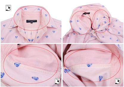 COMME des GARCONS HOMME Butterfly Oxford Shirt Pink Size S