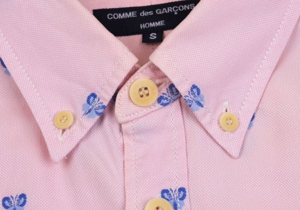 COMME des GARCONS HOMME Butterfly Oxford Shirt Pink Size S