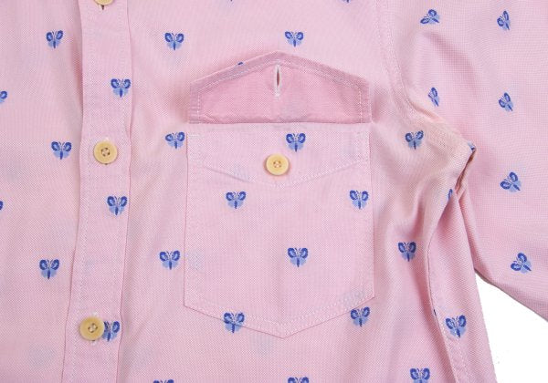COMME des GARCONS HOMME Butterfly Oxford Shirt Pink Size S