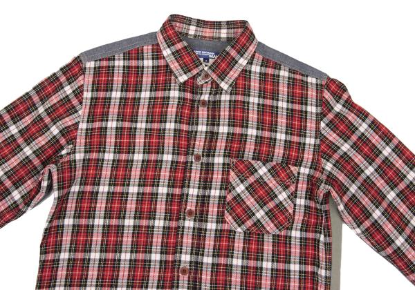 JUNYA WATANABE MAN CDG Patchwork Check Shirt Red Size S