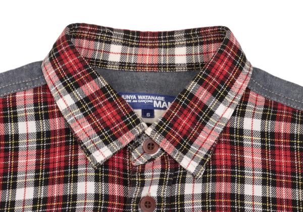 JUNYA WATANABE MAN CDG Patchwork Check Shirt Red Size S