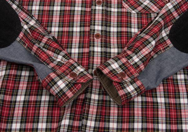 JUNYA WATANABE MAN CDG Patchwork Check Shirt Red Size S