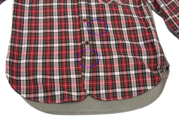 JUNYA WATANABE MAN CDG Patchwork Check Shirt Red Size S