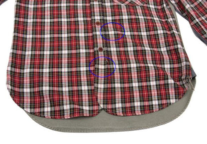 JUNYA WATANABE MAN CDG Patchwork Check Shirt Red Size S