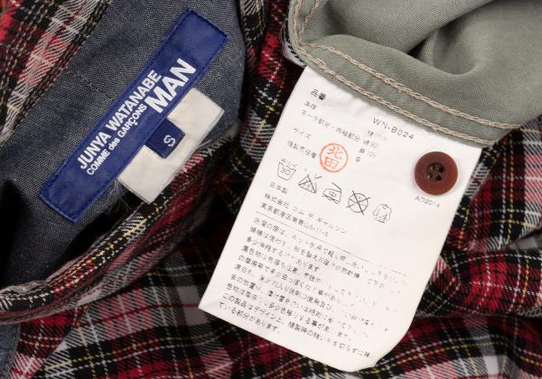 JUNYA WATANABE MAN CDG Patchwork Check Shirt Red Size S