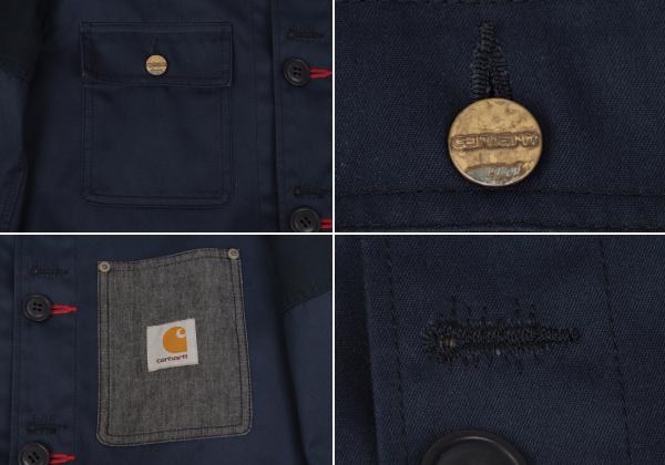 eYe Junya W x Carhartt Mixed Material Hoodie Blue Size XS