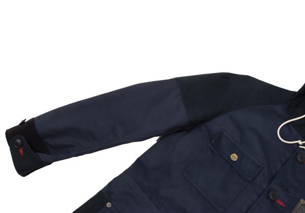 eYe Junya W x Carhartt Mixed Material Hoodie Blue Size XS