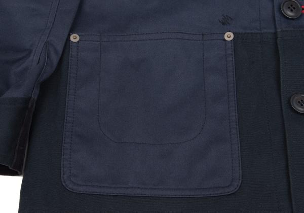 eYe Junya W x Carhartt Mixed Material Hoodie Blue Size XS