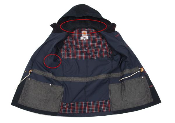 eYe Junya W x Carhartt Mixed Material Hoodie Blue Size XS