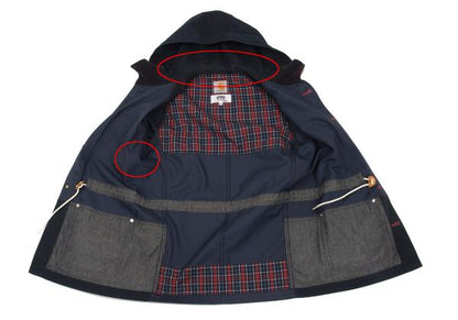 eYe Junya W x Carhartt Mixed Material Hoodie Blue Size XS