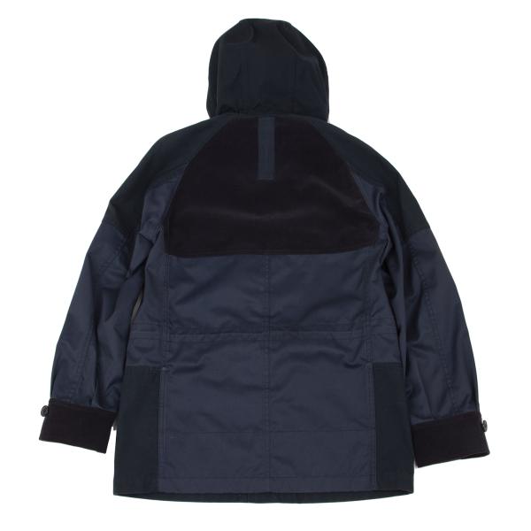 eYe Junya W x Carhartt Mixed Material Hoodie Blue Size XS