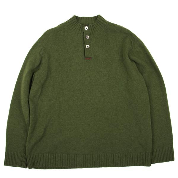Papas Camel Wool Blend Henley High Neck Sweater Size 50L