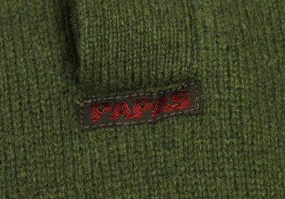 Papas Camel Wool Blend Henley High Neck Sweater Size 50L