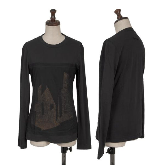 Jean Paul GAULTIER FEMME Glitter L/S Tee Charcoal Size 40