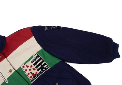 Mademoiselle NON NON Tricolor Varsity Navy Multi Jacket Size M