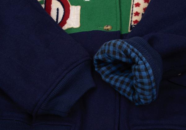 Mademoiselle NON NON Tricolor Varsity Navy Multi Jacket Size M