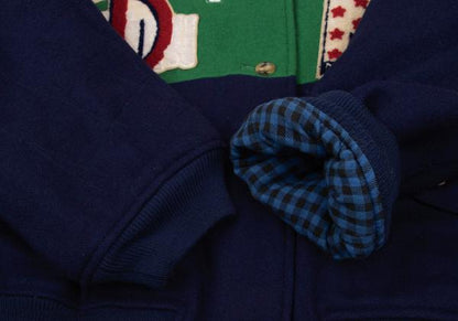 Mademoiselle NON NON Tricolor Varsity Navy Multi Jacket Size M