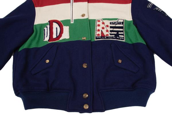 Mademoiselle NON NON Tricolor Varsity Navy Multi Jacket Size M