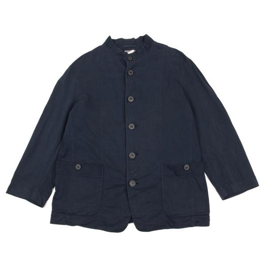 ISSEY MIYAKE MEN Cotton Jersey Mao Collar Jacket Navy Size M