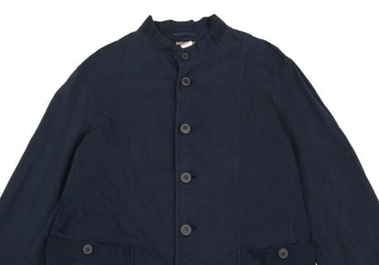 ISSEY MIYAKE MEN Cotton Jersey Mao Collar Jacket Navy Size M