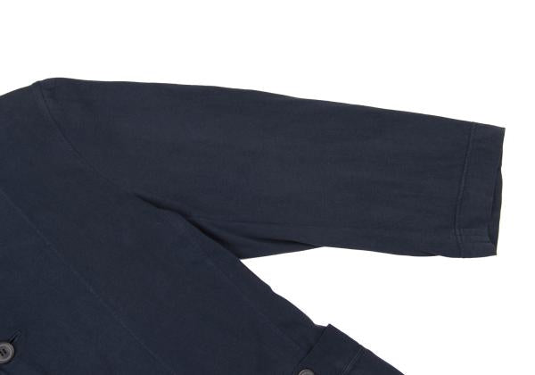 ISSEY MIYAKE MEN Cotton Jersey Mao Collar Jacket Navy Size M
